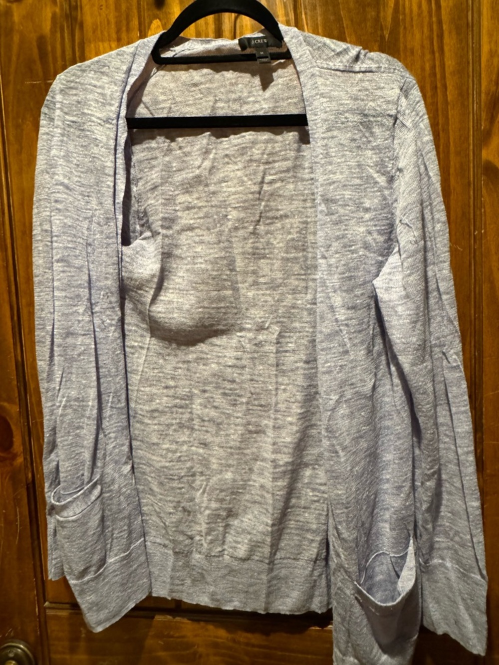J. Crew Lightweight Lavender Blue Open-Front Knit Cardigan with Pockets